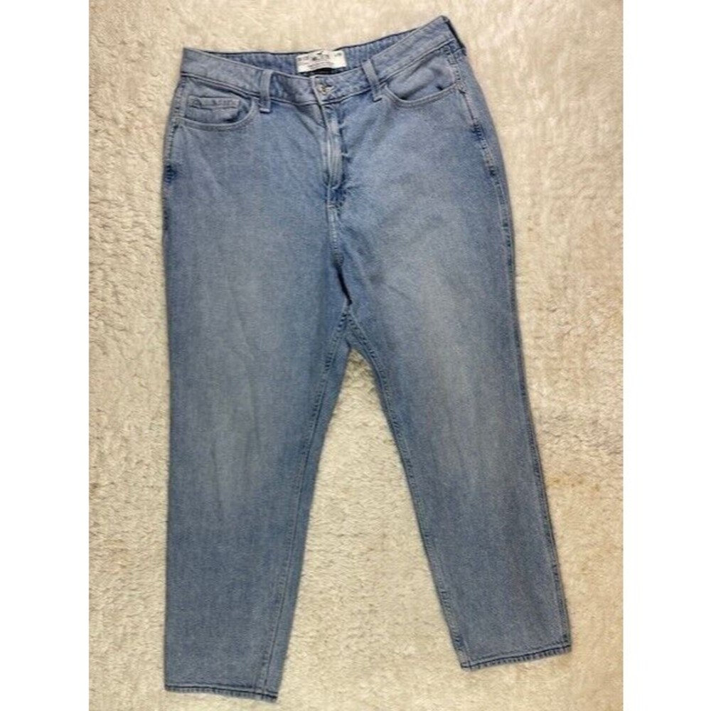 Hollister Size 31 Womens Ankle Jeans Curvy High Rise Mom Light Wash Stretch